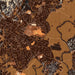 Brevard North Carolina Map Print in Ember Style Zoomed In Close Up Showing Details