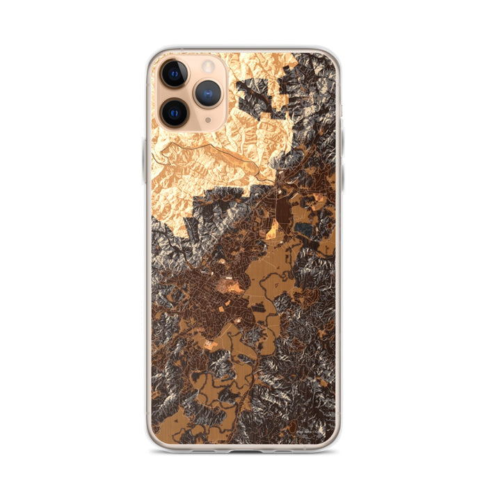 Custom iPhone 11 Pro Max Brevard North Carolina Map Phone Case in Ember