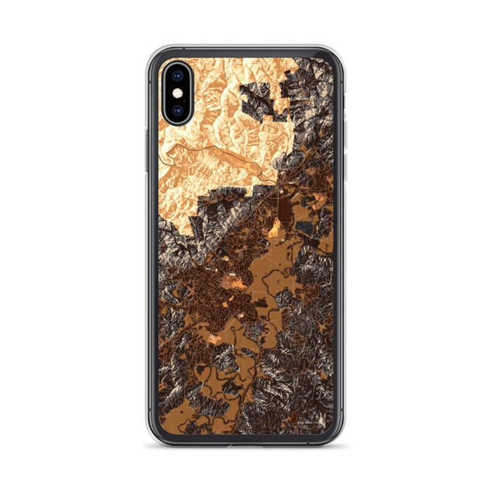 Custom iPhone XS Max Brevard North Carolina Map Phone Case in Ember