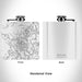 Rendered View of Brevard North Carolina Map Engraving on 6oz Stainless Steel Flask in White