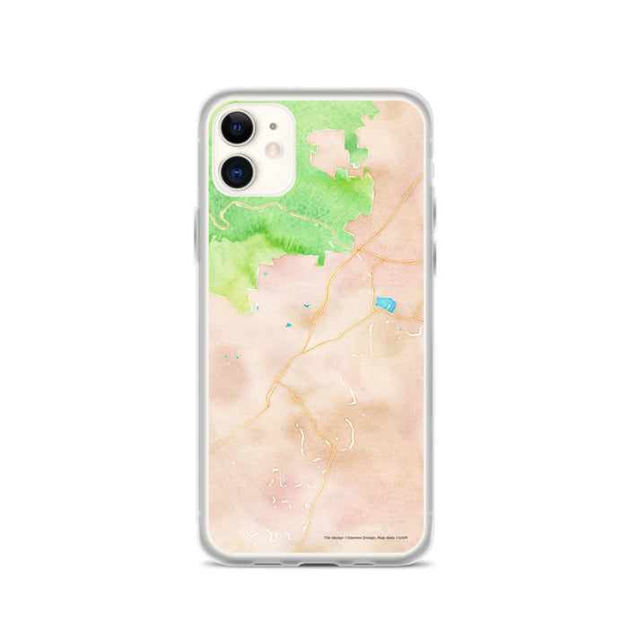 Custom iPhone 11 Brevard North Carolina Map Phone Case in Watercolor