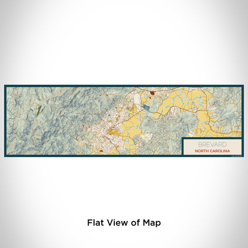 Flat View of Map Custom Brevard North Carolina Map Enamel Mug in Woodblock
