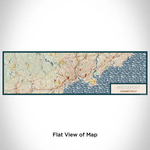 Flat View of Map Custom Bridgeport Connecticut Map Enamel Mug in Woodblock