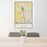 24x36 Bridgeton New Jersey Map Print Portrait Orientation in Woodblock Style Behind 2 Chairs Table and Potted Plant