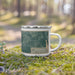 Right View Custom Bridgeton New Jersey Map Enamel Mug in Afternoon on Grass With Trees in Background