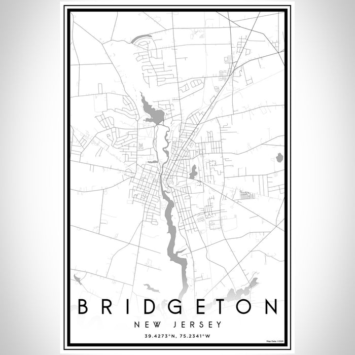 Bridgeton New Jersey Map Print Portrait Orientation in Classic Style With Shaded Background