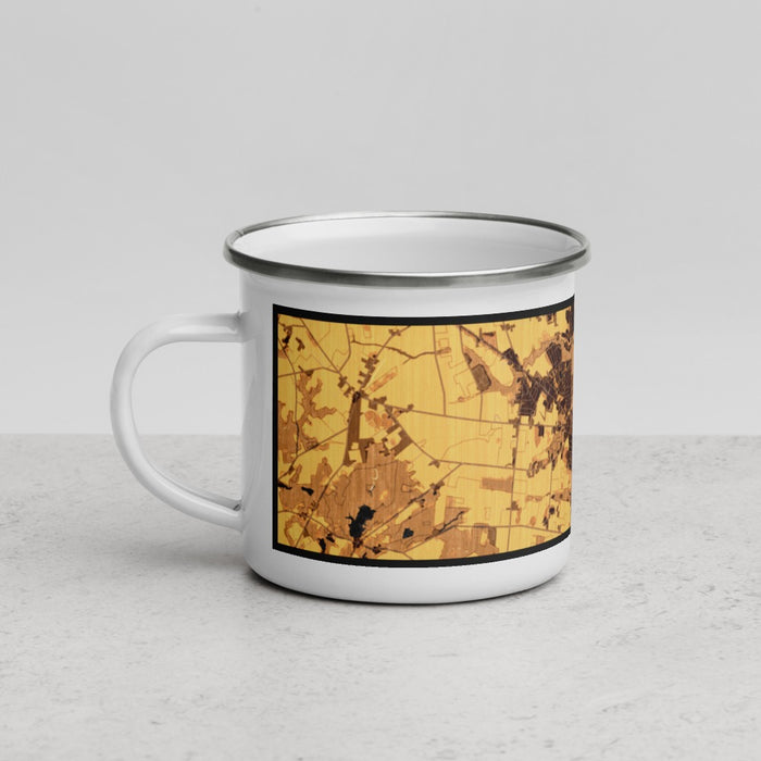 Left View Custom Bridgeton New Jersey Map Enamel Mug in Ember