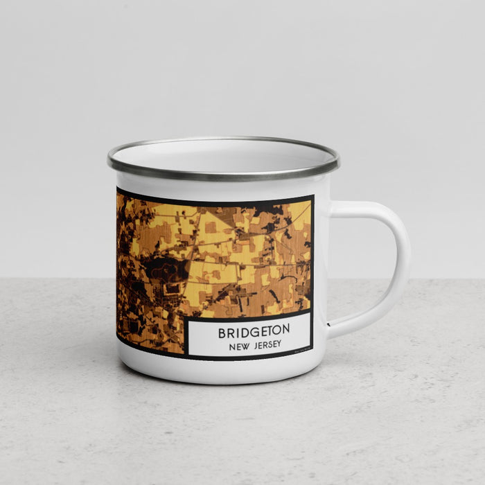 Right View Custom Bridgeton New Jersey Map Enamel Mug in Ember