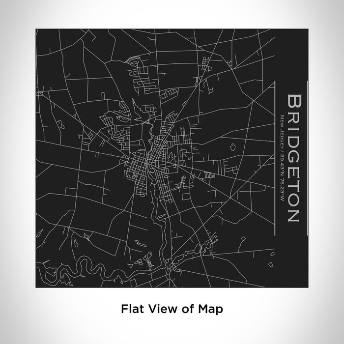 Rendered View of Bridgeton New Jersey Map Engraving on 17oz Stainless Steel Insulated Tumbler in Black