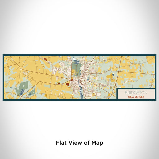 Flat View of Map Custom Bridgeton New Jersey Map Enamel Mug in Woodblock