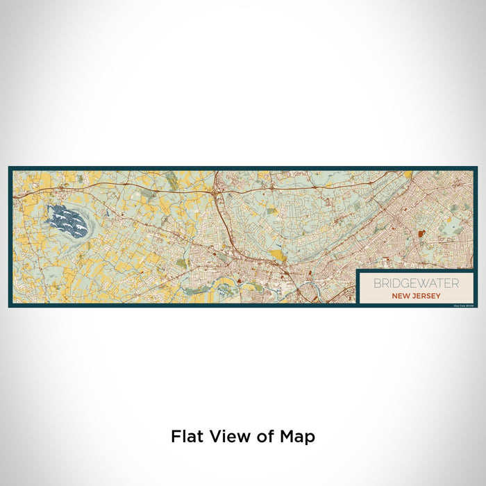 Flat View of Map Custom Bridgewater New Jersey Map Enamel Mug in Woodblock