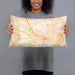 Person holding 20x12 Custom Bridgewater Township New Jersey Map Throw Pillow in Watercolor