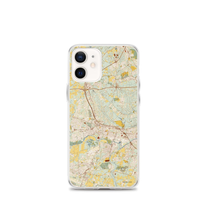 Custom Bridgewater Township New Jersey Map iPhone 12 mini Phone Case in Woodblock