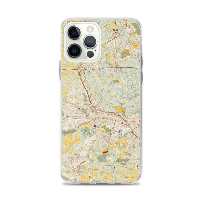 Custom Bridgewater Township New Jersey Map iPhone 12 Pro Max Phone Case in Woodblock
