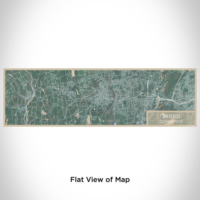 Flat View of Map Custom Bristol Connecticut Map Enamel Mug in Afternoon