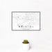 12x18 Bristol Connecticut Map Print Landscape Orientation in Classic Style With Small Cactus Plant in White Planter