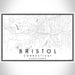 Bristol Connecticut Map Print Landscape Orientation in Classic Style With Shaded Background