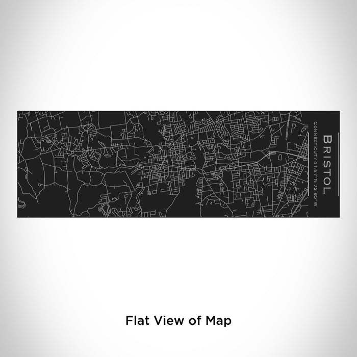 Rendered View of Bristol Connecticut Map Engraving on 10oz Stainless Steel Insulated Cup with Sliding Lid in Black