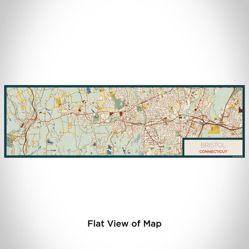 Flat View of Map Custom Bristol Connecticut Map Enamel Mug in Woodblock
