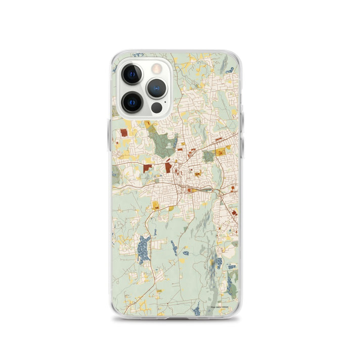 Custom Bristol Connecticut Map iPhone 12 Pro Phone Case in Woodblock