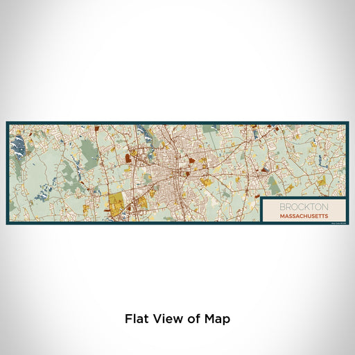 Flat View of Map Custom Brockton Massachusetts Map Enamel Mug in Woodblock