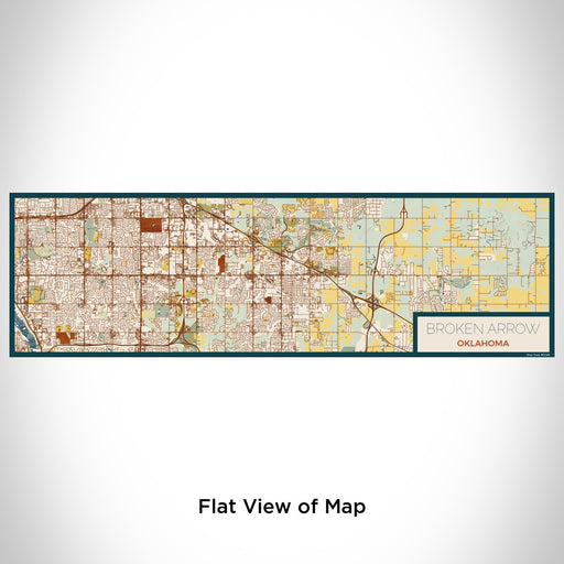 Flat View of Map Custom Broken Arrow Oklahoma Map Enamel Mug in Woodblock