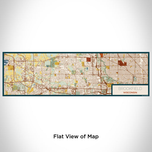 Flat View of Map Custom Brookfield Wisconsin Map Enamel Mug in Woodblock