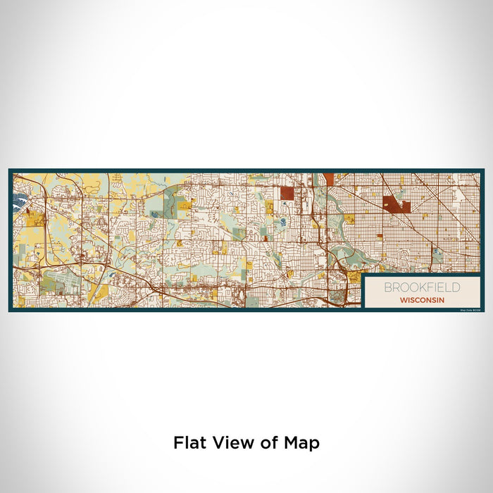 Flat View of Map Custom Brookfield Wisconsin Map Enamel Mug in Woodblock