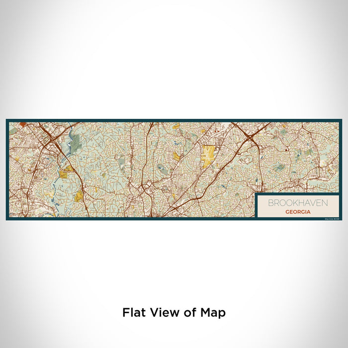 Flat View of Map Custom Brookhaven Georgia Map Enamel Mug in Woodblock