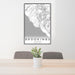 24x36 Brookings Oregon Map Print Portrait Orientation in Classic Style Behind 2 Chairs Table and Potted Plant