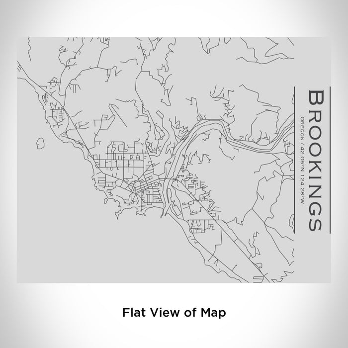 Rendered View of Brookings Oregon Map Engraving on 20oz Stainless Steel Insulated Bottle with Bamboo Top