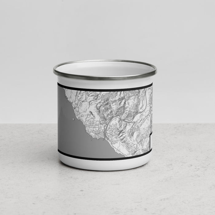 Front View Custom Brookings Oregon Map Enamel Mug in Classic