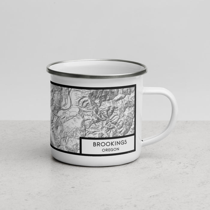 Right View Custom Brookings Oregon Map Enamel Mug in Classic
