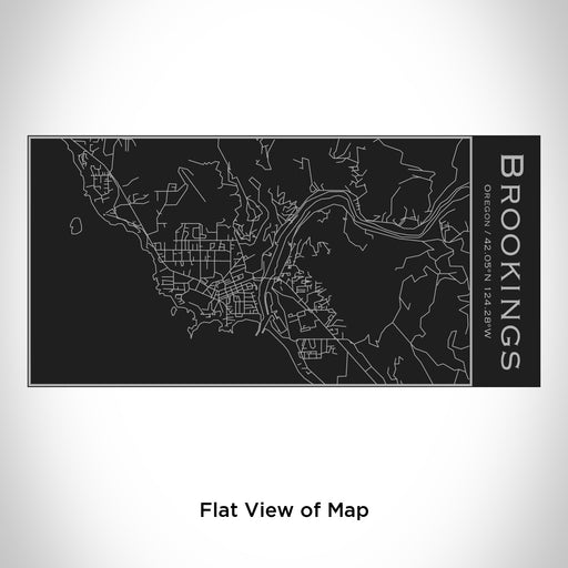 Rendered View of Brookings Oregon Map Engraving on 17oz Stainless Steel Insulated Cola Bottle in Black