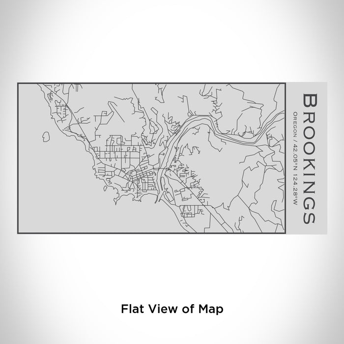 Rendered View of Brookings Oregon Map Engraving on 17oz Stainless Steel Insulated Cola Bottle