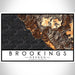 Brookings Oregon Map Print Landscape Orientation in Ember Style With Shaded Background
