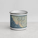 Front View Custom Brookings Oregon Map Enamel Mug in Woodblock