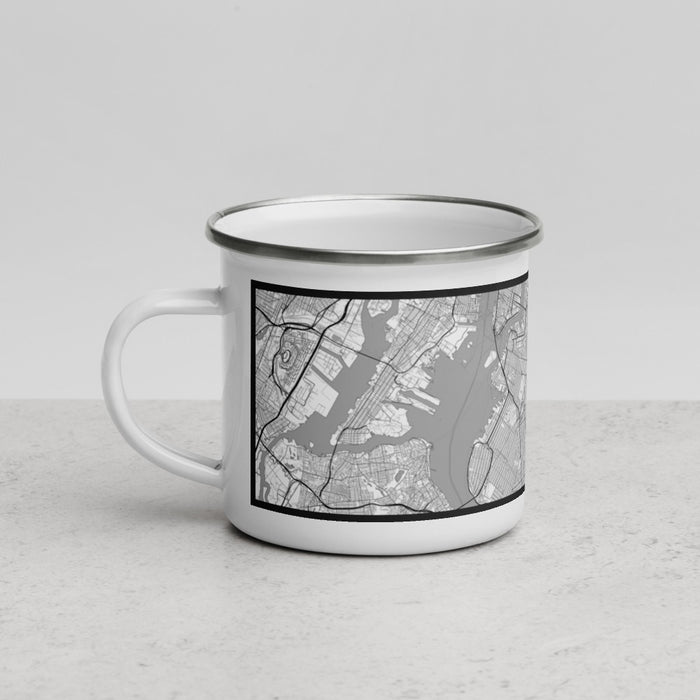 Left View Custom Brooklyn New York Map Enamel Mug in Classic
