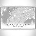 Brooklyn New York Map Print Landscape Orientation in Classic Style With Shaded Background