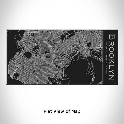 Rendered View of Brooklyn New York Map Engraving on 17oz Stainless Steel Insulated Cola Bottle in Black