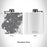 Rendered View of Brooklyn New York Map Engraving on 6oz Stainless Steel Flask in White