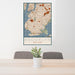 24x36 Brooklyn New York Map Print Portrait Orientation in Woodblock Style Behind 2 Chairs Table and Potted Plant