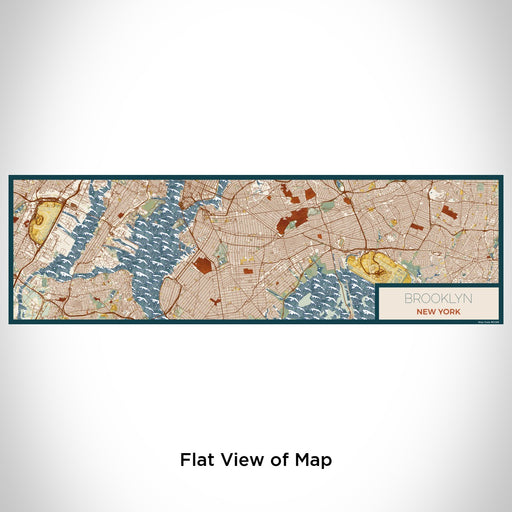 Flat View of Map Custom Brooklyn New York Map Enamel Mug in Woodblock