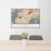 24x36 Brooklyn New York Map Print Landscape Orientation in Woodblock Style Behind 2 Chairs Table and Potted Plant