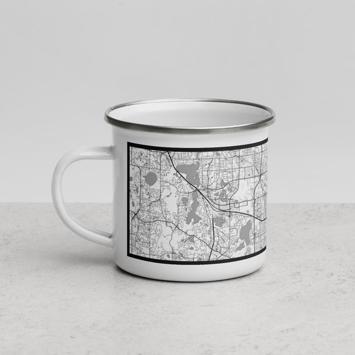 Left View Custom Brooklyn Park Minnesota Map Enamel Mug in Classic