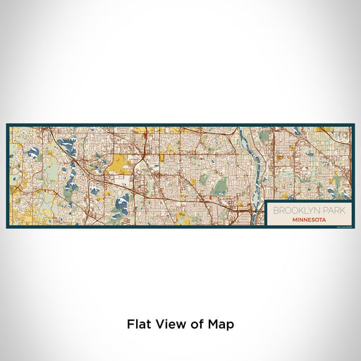 Flat View of Map Custom Brooklyn Park Minnesota Map Enamel Mug in Woodblock