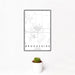 12x18 Brookshire Texas Map Print Portrait Orientation in Classic Style With Small Cactus Plant in White Planter