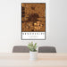 24x36 Brookshire Texas Map Print Portrait Orientation in Ember Style Behind 2 Chairs Table and Potted Plant
