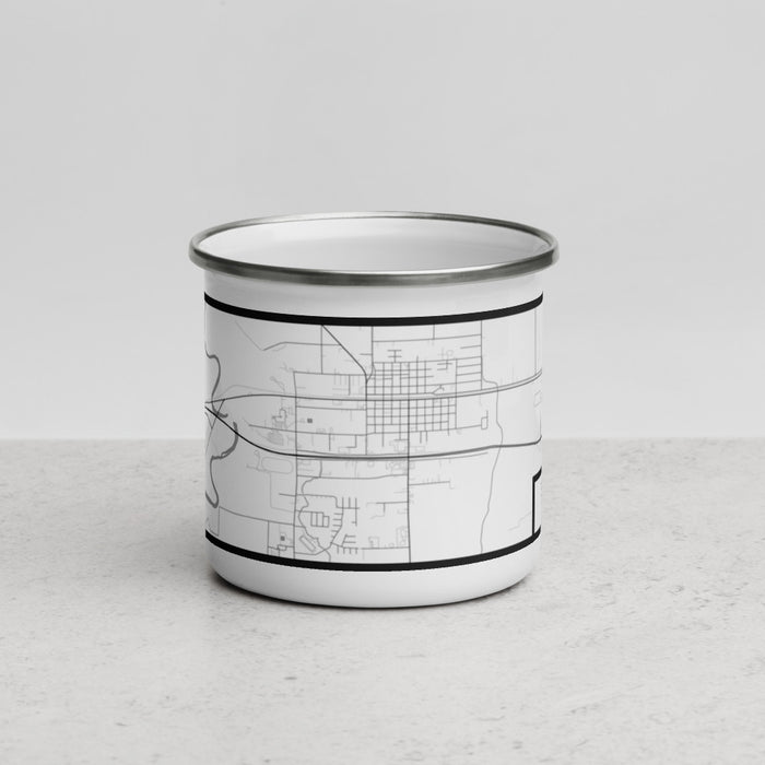 Front View Custom Brookshire Texas Map Enamel Mug in Classic