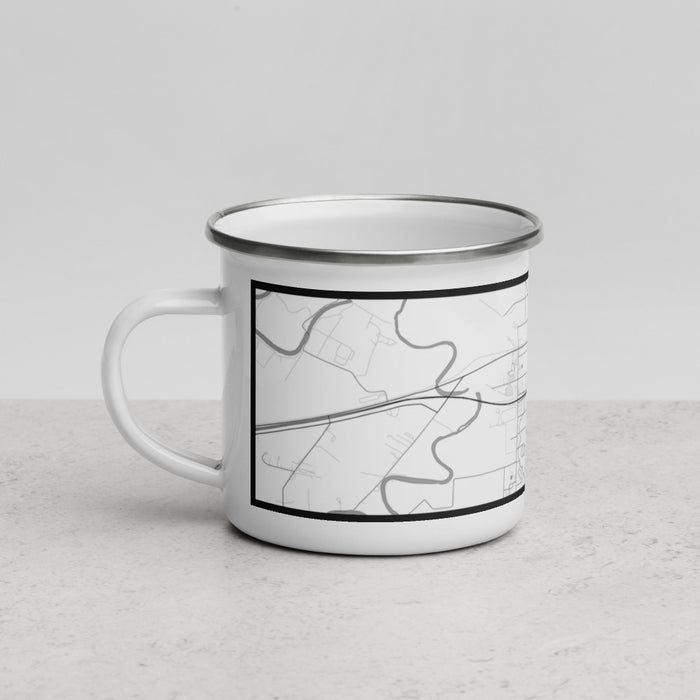Left View Custom Brookshire Texas Map Enamel Mug in Classic
